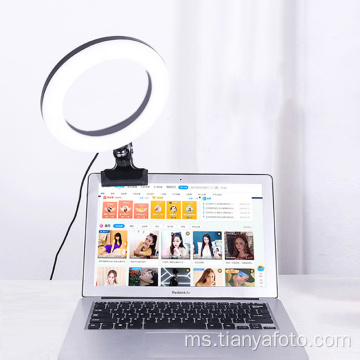 Lampu Cincin Mini Desktop Berpimpin 6&quot; dengan pengapit